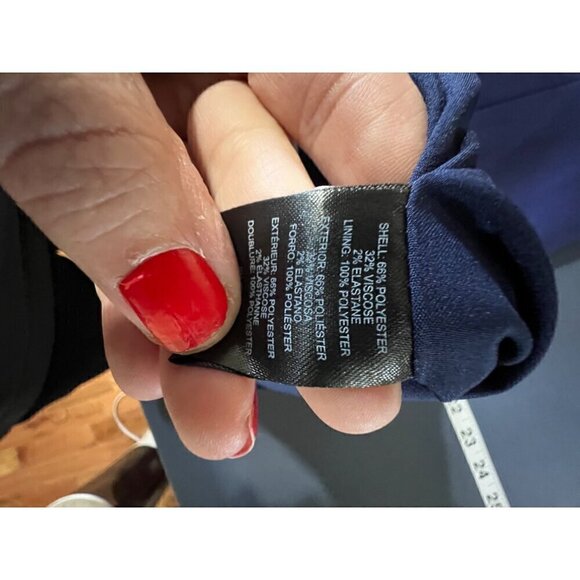 Tahari ASL Navy Blue Sleeveless Sheath Dress Size 14 - Picture 12 of 13